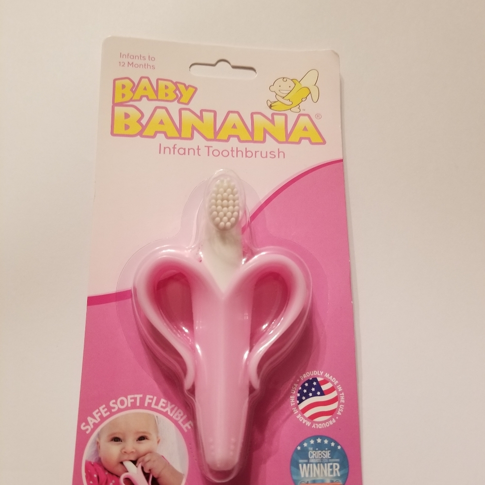 Banana Toothbrush, Training Teether ToothBrush Pink